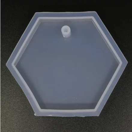 Szilikon öntőforma átlátszó hatszög 8cm x 1,2cm