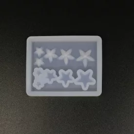   Szilikon öntőforma átlátszó vegyes csillag 4cm x 5cm x 0,8cm