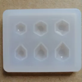   Szilikon öntőforma átlátszó vegyes hatszög 4cm x 5cm x 0,5cm