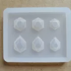 Szilikon öntőforma átlátszó vegyes hatszög 4cm x 5cm x 0,5cm