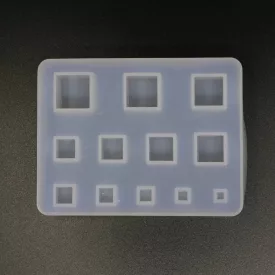   Szilikon öntőforma átlátszó vegyes négyzet 6,6cm  x 8,6cm  x 1,6cm