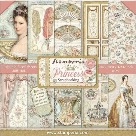 Stamperia scrapbook papír készlet - Hercegnő 30cm x 30cm