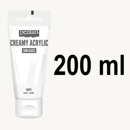 Krémes akrilfesték selyemfényű - FEHÉR 200ml