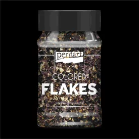 Színes fólia pehely fekete - arany  min. 1 g