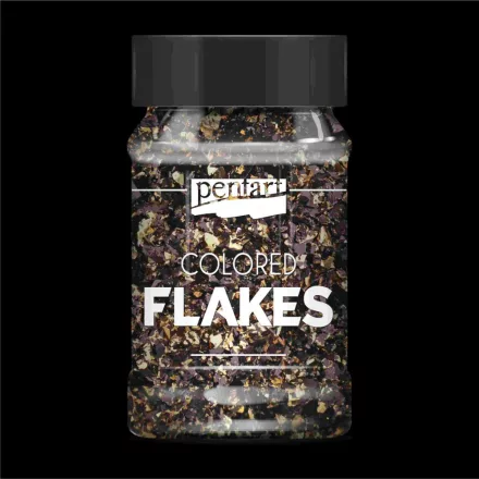 Színes fólia pehely fekete - arany  min. 1 g