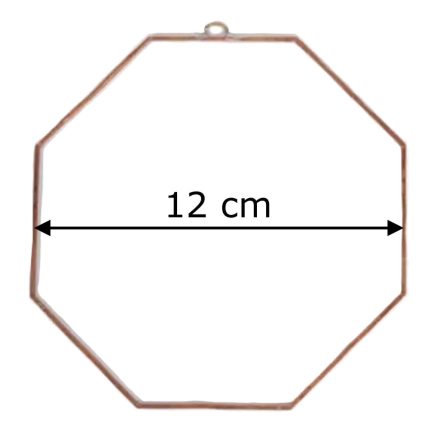 Fóliázott üveg 3mm nyolcszög 12cm