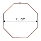 Fóliázott üveg 3mm nyolcszög 15cm