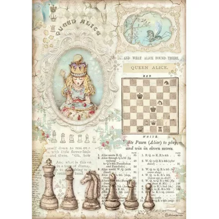 Stamperia rizspapír A/4 - Alice királynő
