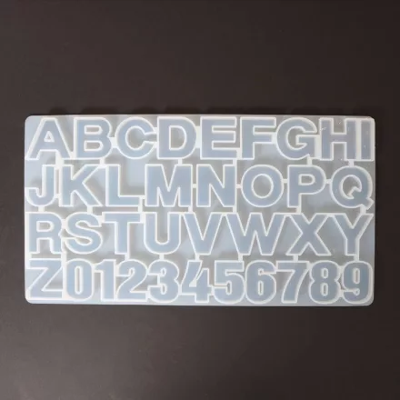 Szilikon öntőforma átlátszó betűk és számok 36 x 19,4 x 1,3cm