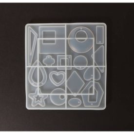 Szilikon öntőforma átlátszó fülbevalók és medálok - geometriai   Szilikon öntőforma átlátszó fülbevalók és medálok - geometriai