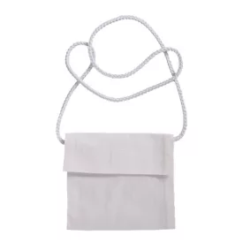   Lenvászon ballagó tarisznya kicsi fehér tépőzárral 14cm x 12,5cm