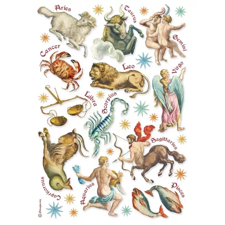 A4 rizspapír csom. - Cosmos Infinity astrological signs