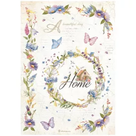   Stamperia rizspapír A/4 - Create Happiness Welcome Home garland