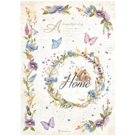 Stamperia rizspapír A/4 - Create Happiness Welcome Home garland