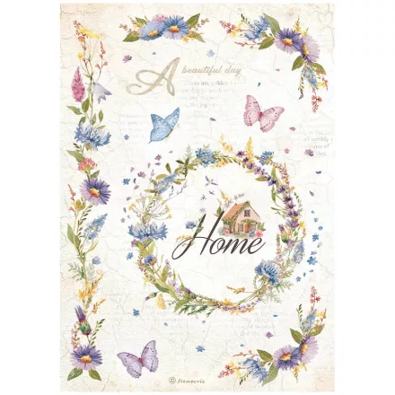 Stamperia rizspapír A/4 - Create Happiness Welcome Home garland