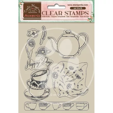 Akril pecsételő cm 14x18 - Create Happiness Welcome Home cups