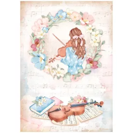   Stamperia rizspapír A4 - Create Happines - Oh lá lá violin