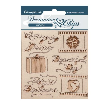 Chipboard cm 14x14 - Create Happiness Oh lá lá Live your dream