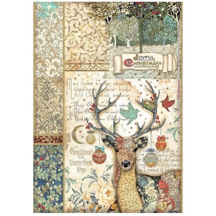 A4 rizspapír csom. - Christmas Greetings deer
