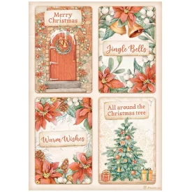 Stamperia rizspapír A/4 - All Around Christmas Cards