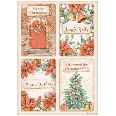 Stamperia rizspapír A/4 - All Around Christmas Cards