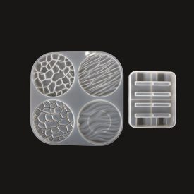 Szilikon öntőforma átlátszó négyféle poháralátét Szilikon öntőforma átlátszó négyféle poháralátét