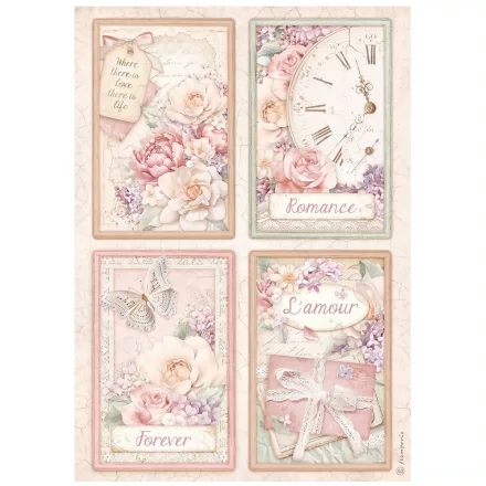 A4 rizspapír csom. - Romance Forever 4 cards