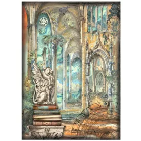   Stamperia rizspapír A/4 - Sir Vagabond in Fantasy World dragon 