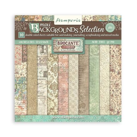 Scrapbook tömb 10 lap cm 30,5x30,5 (12"x12") Maxi Background selection -  Brocan