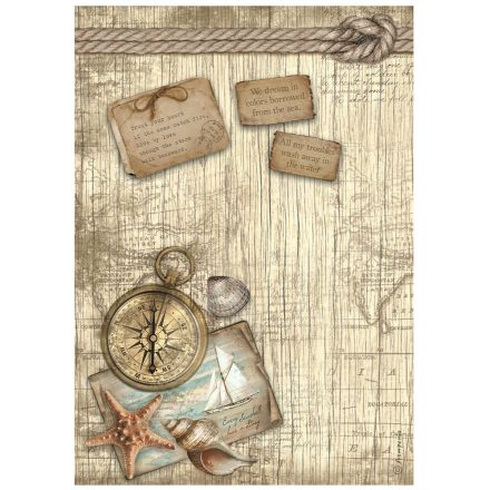 A4 rizspapír csom.- Sea Land compass