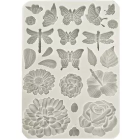   Szilikon öntőforma A5 - Create Happiness Secret Diary butterflies and flowers