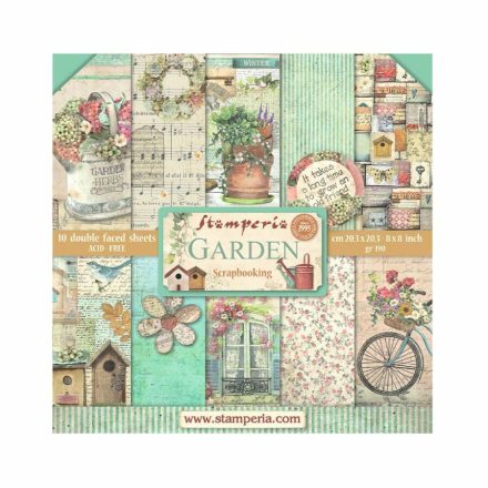 Stamperia scrapbook papír készlet - Garden 20cm x 20cm