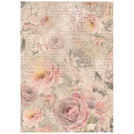 A4 rizspapír csom. - Shabby Rose roses pattern