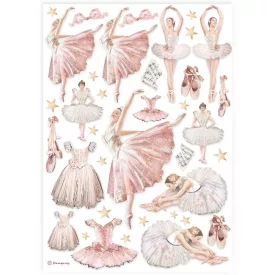 Dekupázs rizspapír A4 csom. - Ballerina