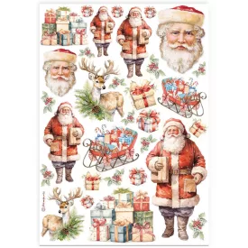 A4 rizspapír csom. - Classic Christmas Santa Claus