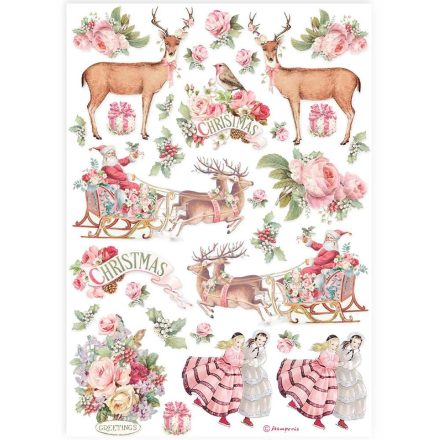 A4 rizspapír csom. - Pink Christmas