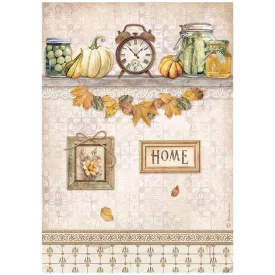 A4 rizspapír csom. - Golden Harmony clock and pumpkins