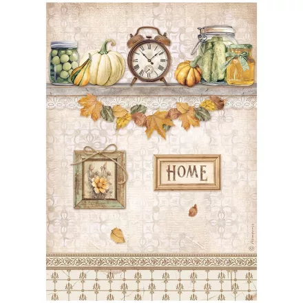 A4 rizspapír csom. - Golden Harmony clock and pumpkins