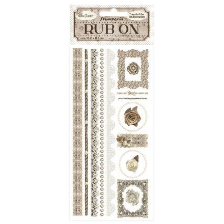 Rub-on cm 10,16x21,6 - Old Lace stripes