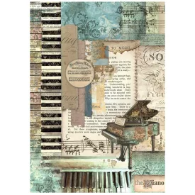 A4 rizspapír csom. - Music piano