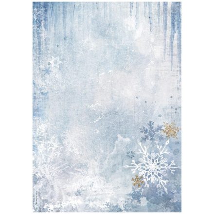 A4 rizspapír csom. - Create Happiness Dewdrops blue snowflakes