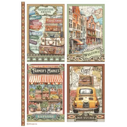 A4 A4 rizspapír csom. - Art of Travelling 4 cards