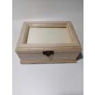 Fa doboz, fényképtartó tetővel 16cm x 12cm x 7cm