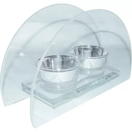 Mécsestartó, íves, két égős 18*7*11 cm