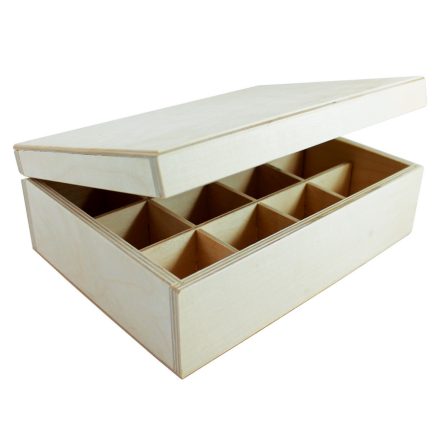 Fa teásdoboz 12 fakkos 25x18,5x9cm