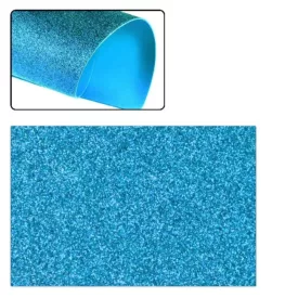 Csillámos dekorgumi - világoskék 40cm x 60cm