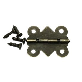   Zsanér íves bronz színű kicsi 20mm x 25mm 2db/cs. 90 fokos nyílás, csavarral