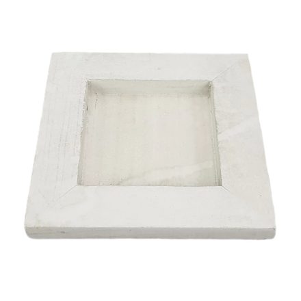 Dekorációs fa tál fehér négyzet 20x20cm