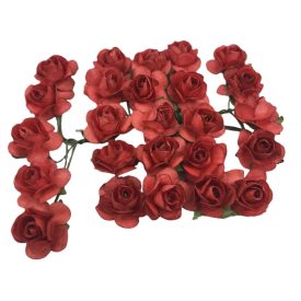 Papír rózsa piros 1,6cm 25db/csomag Papír rózsa piros 1,6cm 25db/csomag