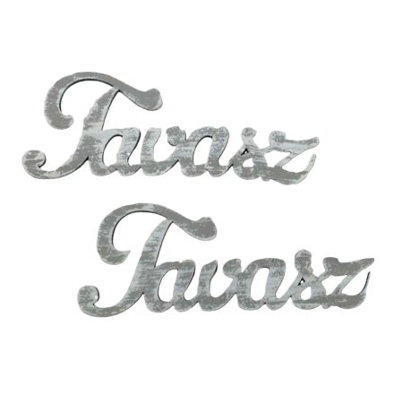 Fa "Tavasz" felirat szürke 2db/csomag